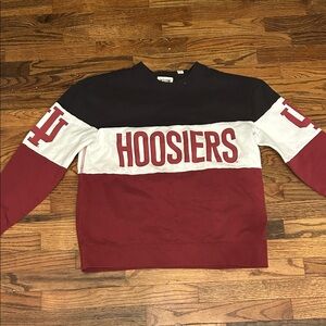 Hoosiers Colorblock Sweatshirt - Black, White, and Red